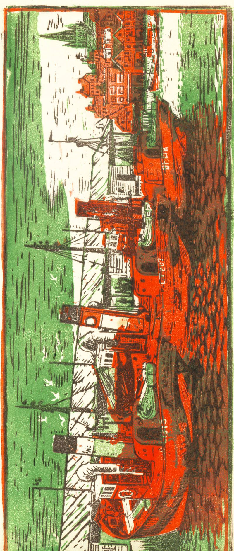 Lino cut lowestoft