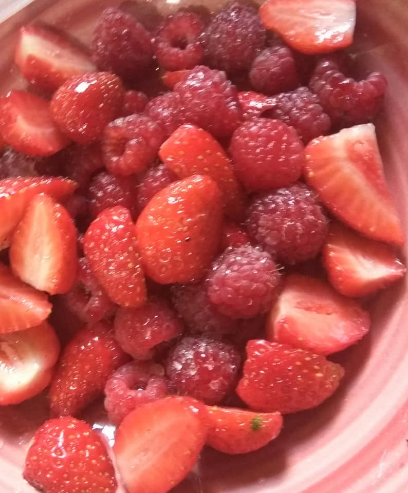 Strawberries and raspberries