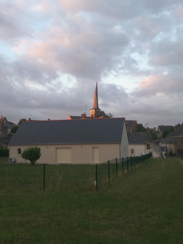 Dramatic light on church