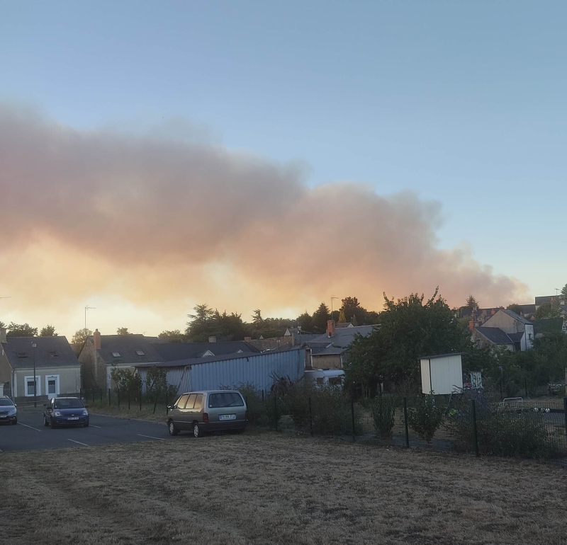 Day 2 smoke plume at dusk