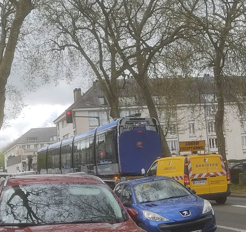 Tram passing through