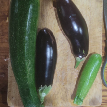 Courgettes and aubergines